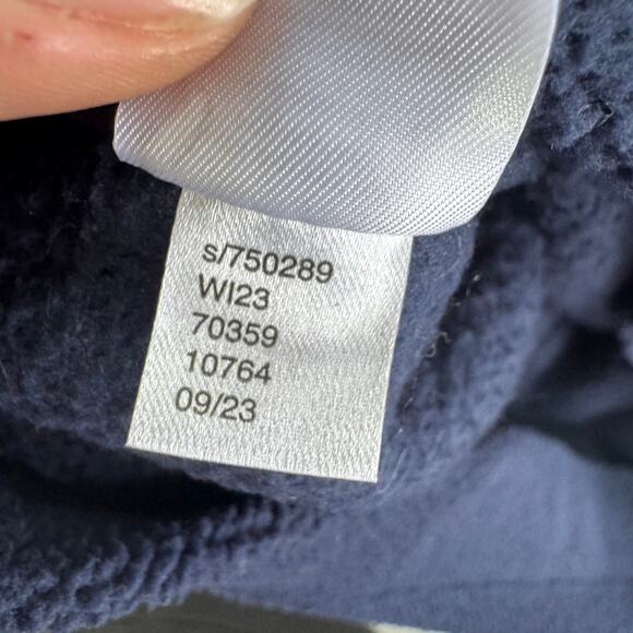 LOFT Sweater Womens Large Blue Cozy Funnel Neck Top‎ Fleece Cuffed Sleeves - Picture 7 of 9